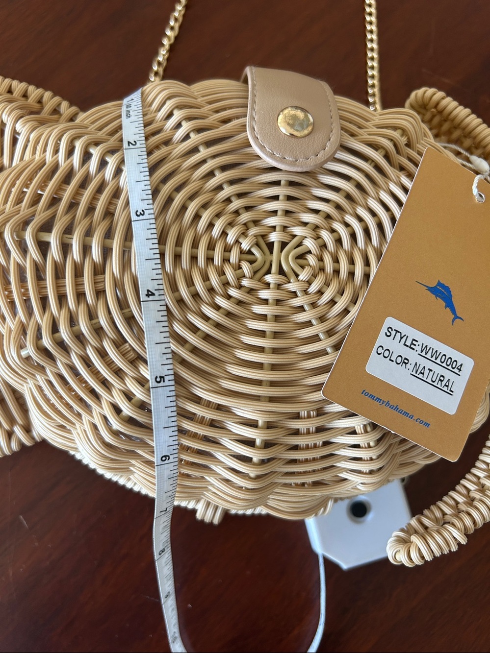 NWT Tommy Bahama Sea Turtle Wicker Rattan Crossbody Purse WW0004 - Picture 7 of 8